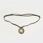 Vintage MEdieval Nordic Viking Pendants Necklaces, Brown Leather Necklace For Best Friend ,Legendary Medieval Gold Round Pendant Men Jewelry