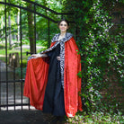 Medieval Royal King Queen Cloak Cape with Sherpa Trim and Metal Clasp