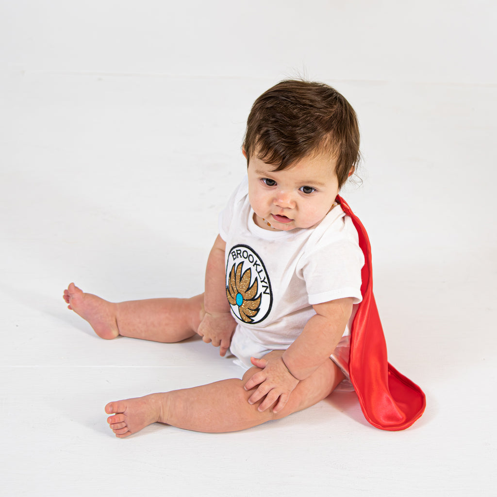 Everfan Baby Snapsuit Onesie Shera Warrior Princess Superhero Cape Personalized