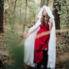 white cloak large hood fur trim medieval cosplay
