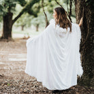 white cloak large hood fur trim medieval cosplay