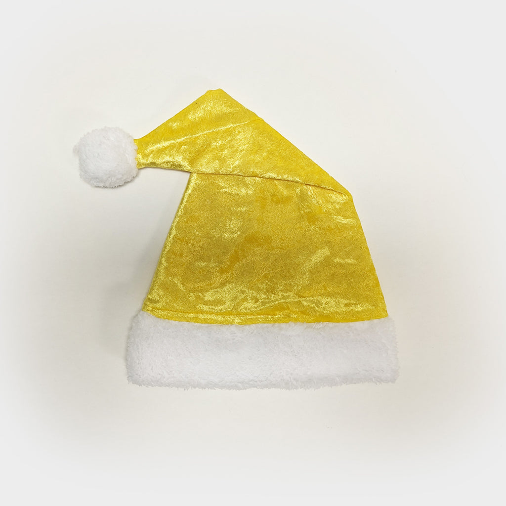 santa hat yellow crushed velvet velour christmas holiday