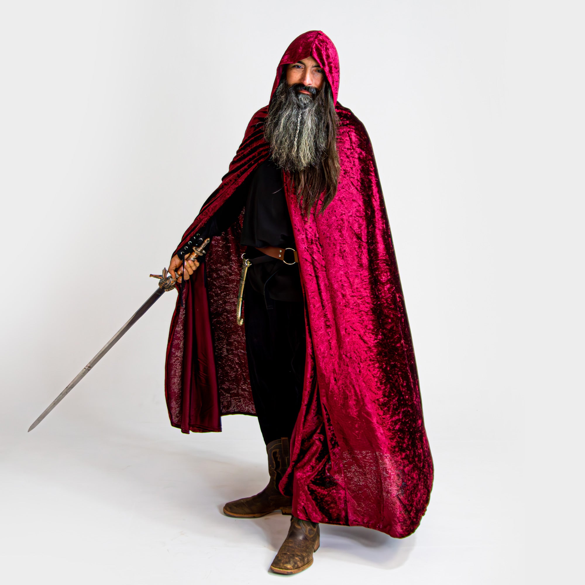 Medieval Hooded Cloak Cape Adult Kids Everfan Costume