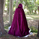 Medieval Princess Royal Cloak, Renaissance Bridal Wedding Cape with Sherpa Trim