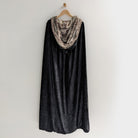 Black Faux Fox Fur Hooded Cloak Medieval