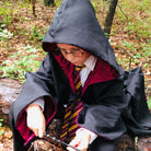 Black Wizard Robe Burgundy Harry Potter Witch Pagan Hogwarts Hermoine rensaissance Gryffindor Slytherin Ravenclaw Hufflepuff