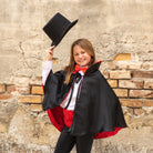 Black Red Magician Cape Magic Wizard Sorcerer Satin Costume Cloak with collar