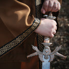 celtic robe hooded jacquard trim sleeves Wizard Warlock Medieval Fantasy Renaissance costume cosplay LARP