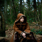 medieval celtic robe hooded jacquard trim sleeves Wizard Warlock Fantasy Renaissance costume cosplay LARP