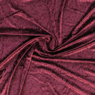Burgundy Polyester Crushed Velour Fabric by the Yard