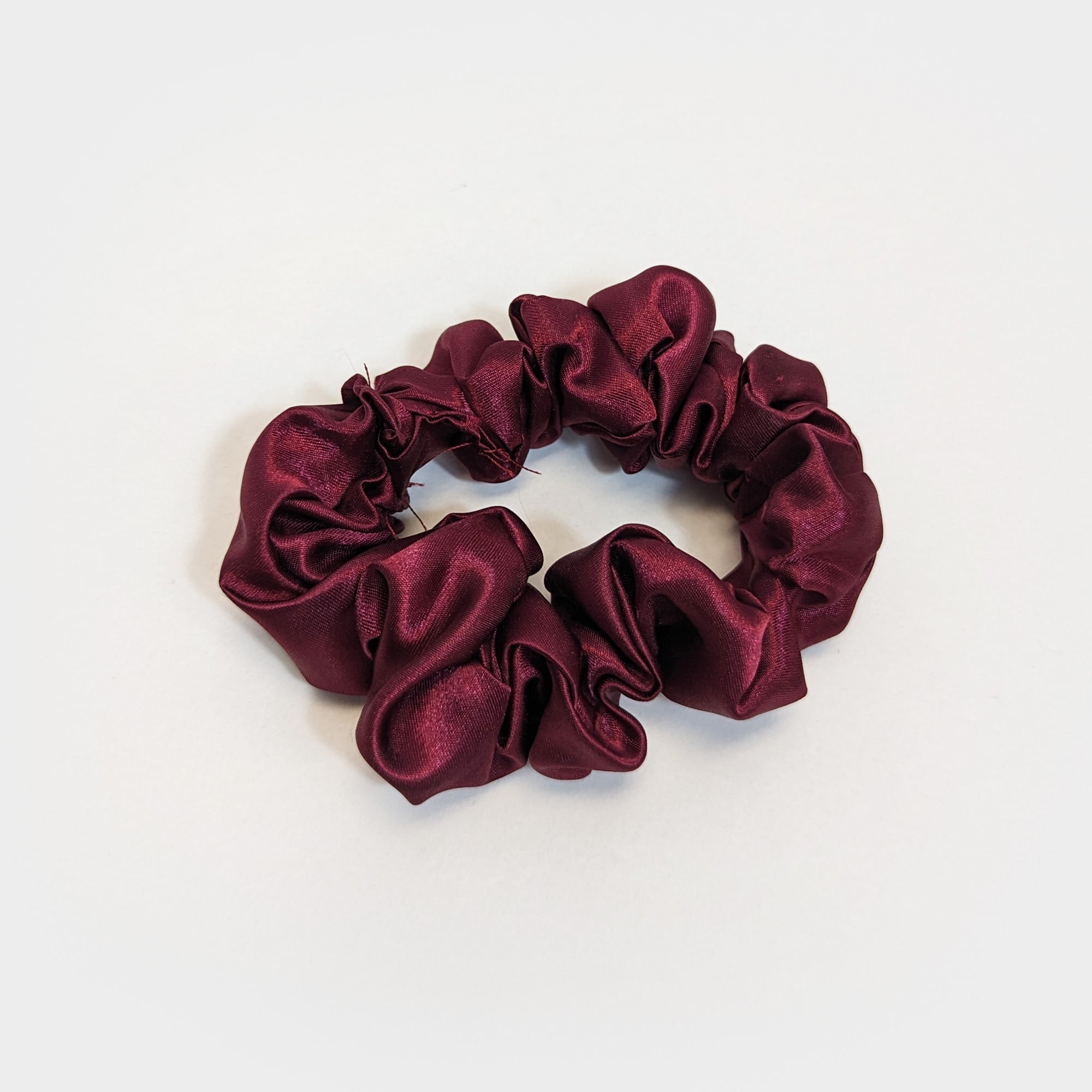 Burgundy Satin Scrunchy Hair Tie