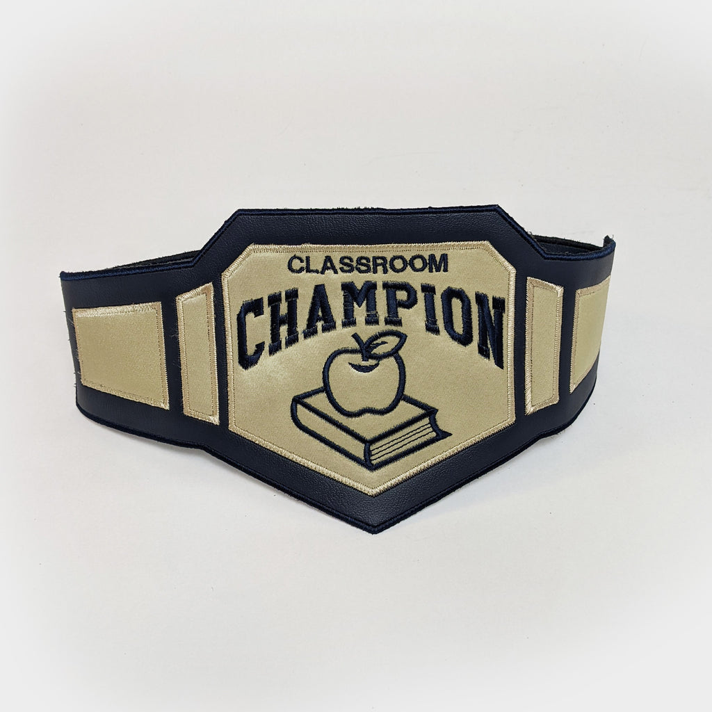 Everfan Classroom Champion Wrestling Belt Navy Blue Gold