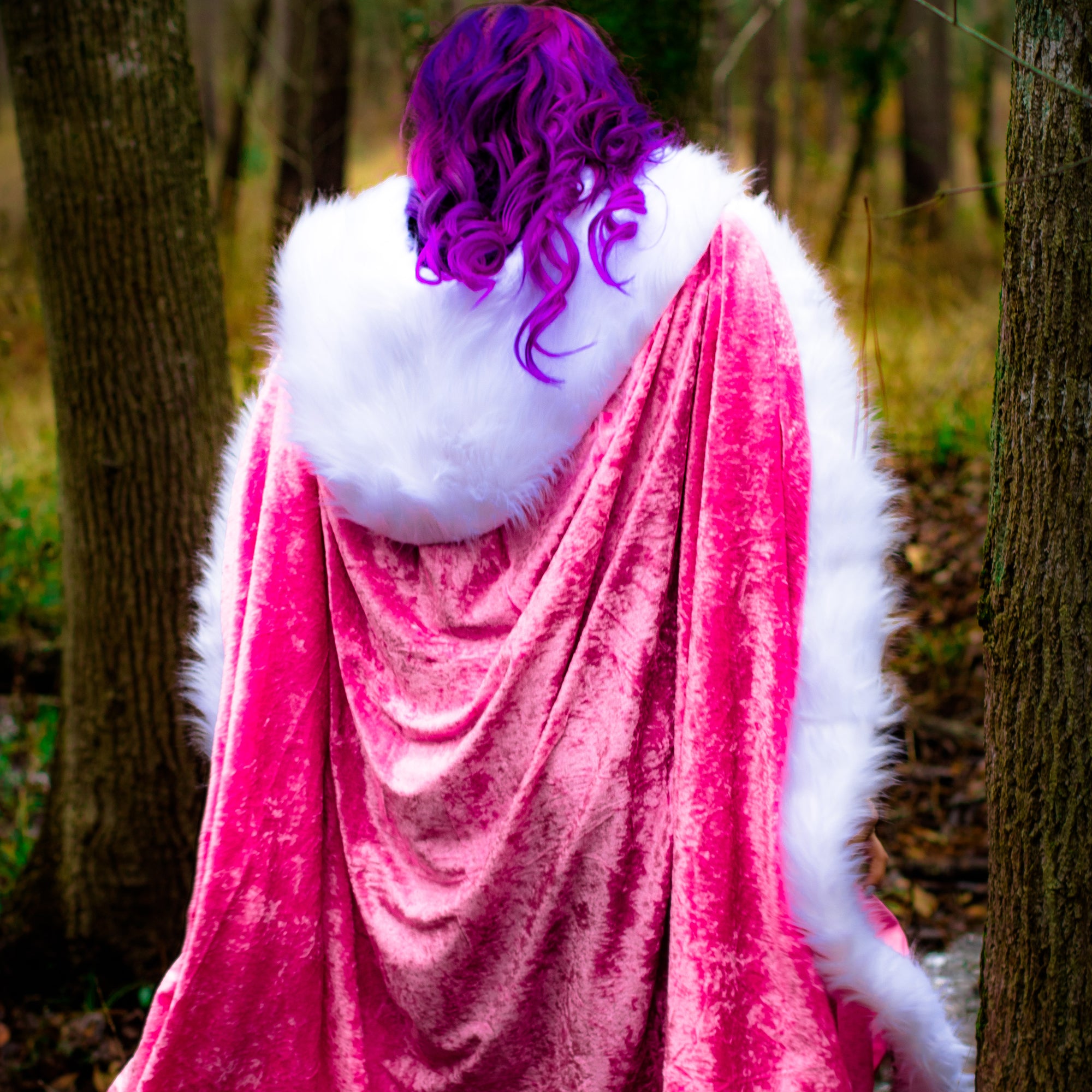 medieval viking cloak fur mantle trim