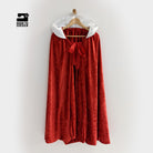 snow white princess costume halloween red cloak white collar satin ribbon tie velour