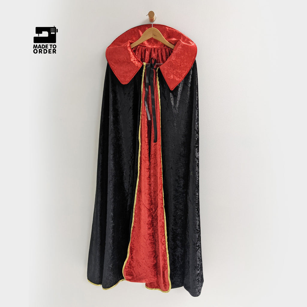 vampire dracula cloak magician black red collar cosplay halloween costume cape
