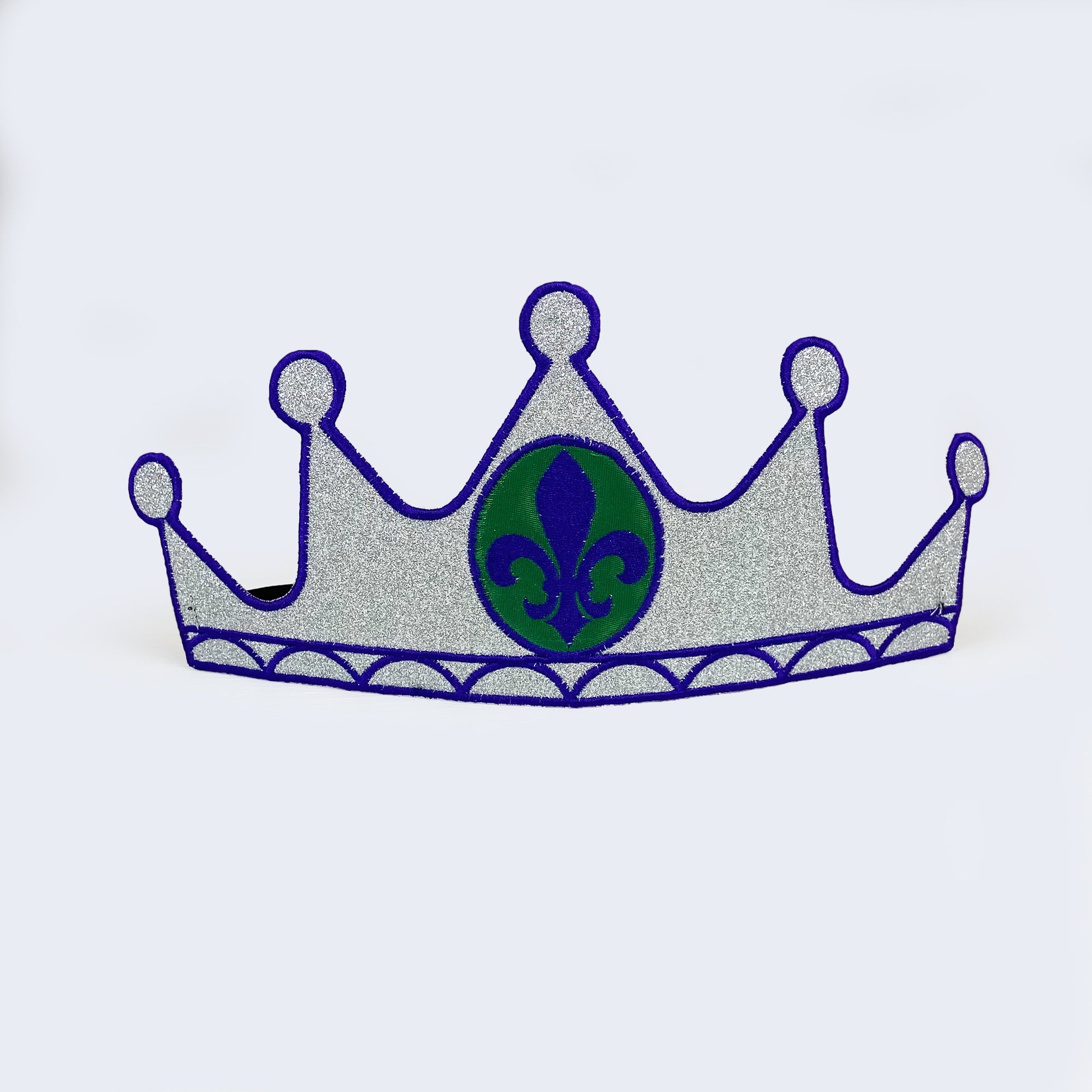 Mardi Gras Crown Silver Fleur de Lis 