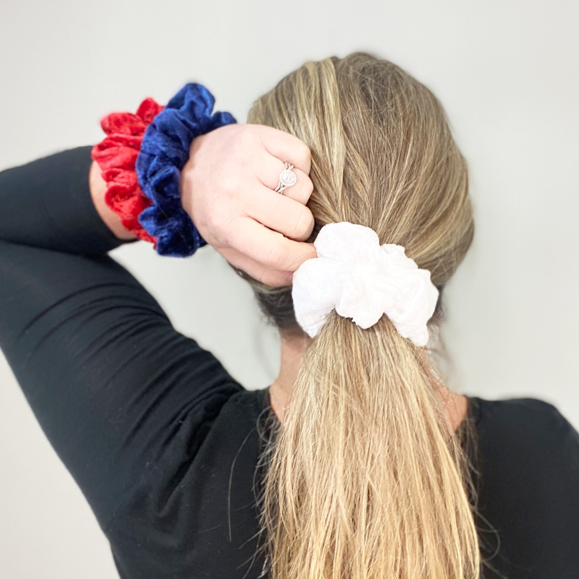 Crushed Velour Velvet Hair Scrunchy Tie