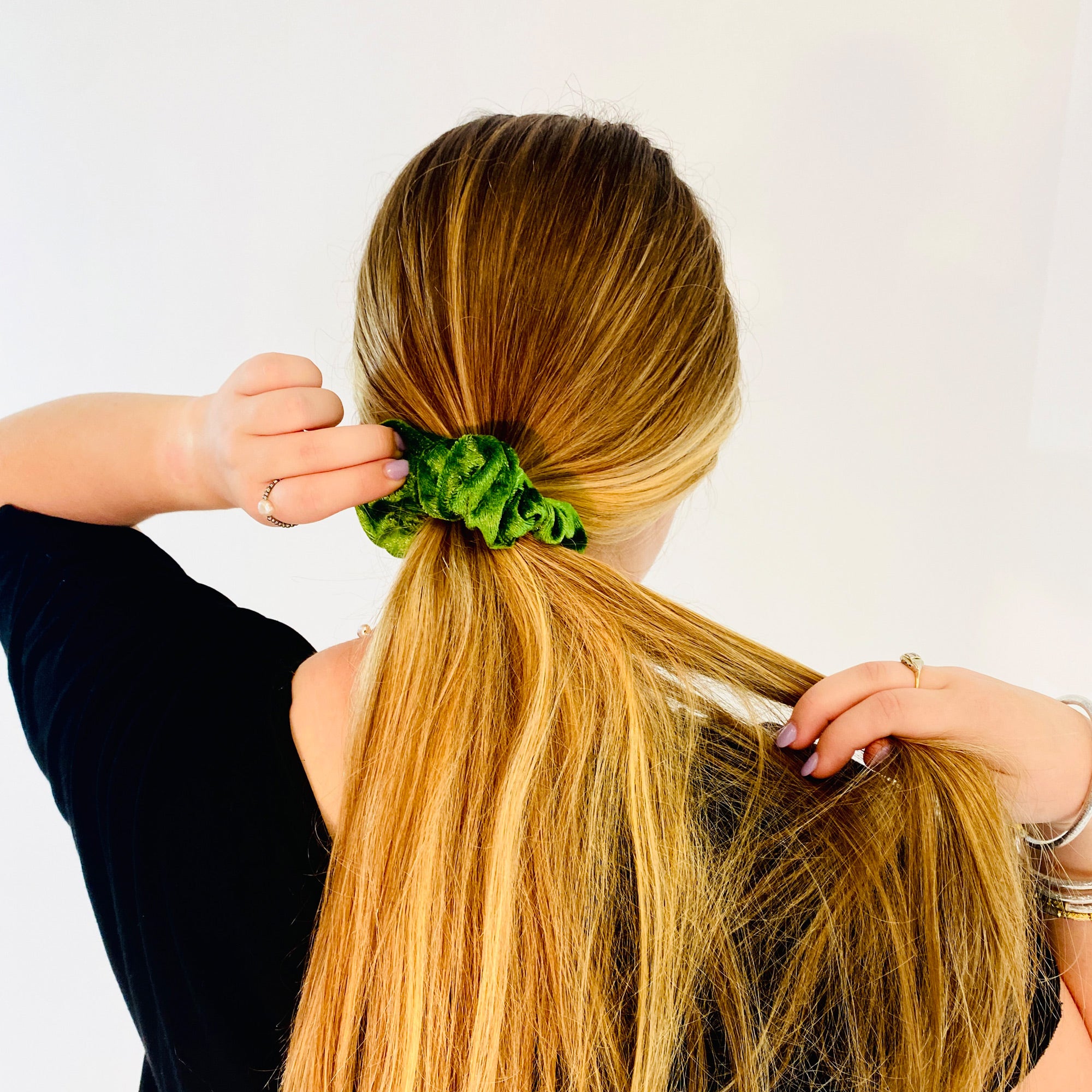 Crushed Velour Velvet Hair Scrunchy Tie