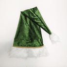 deluxe long velour santa christmas hat green