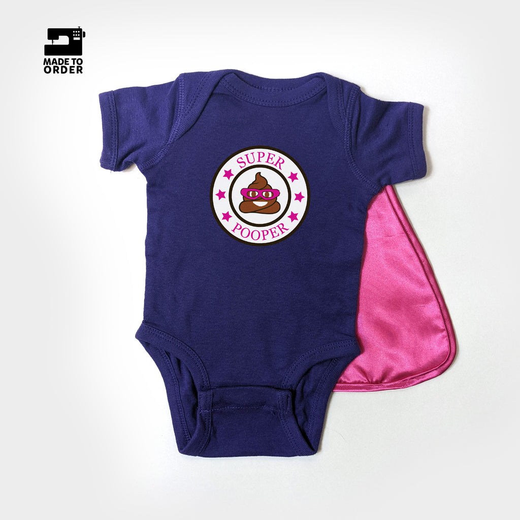 Everfan Baby Snapsuit Onesie Super Pooper Purple