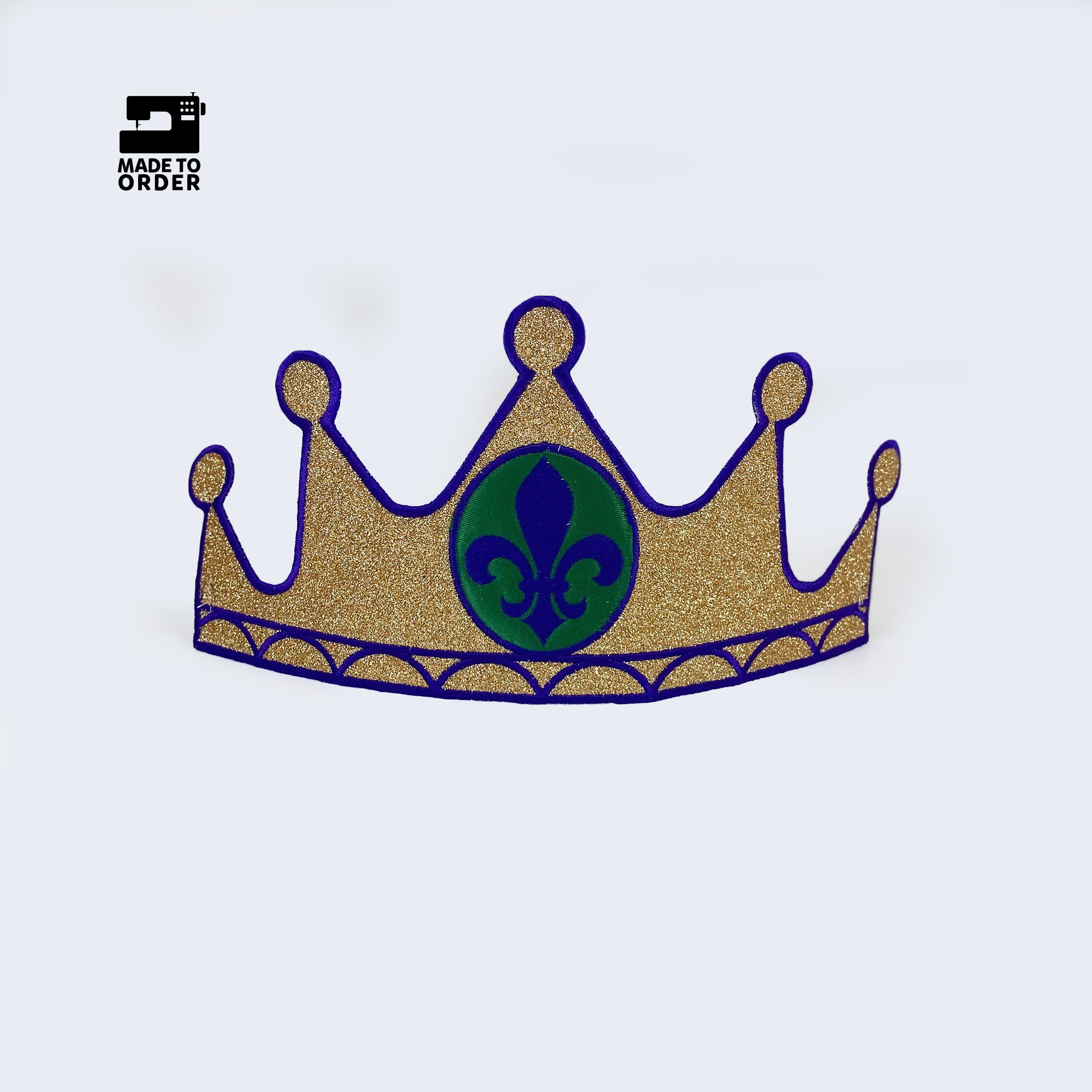 Mardi Gras Crown Silver Fleur de Lis 