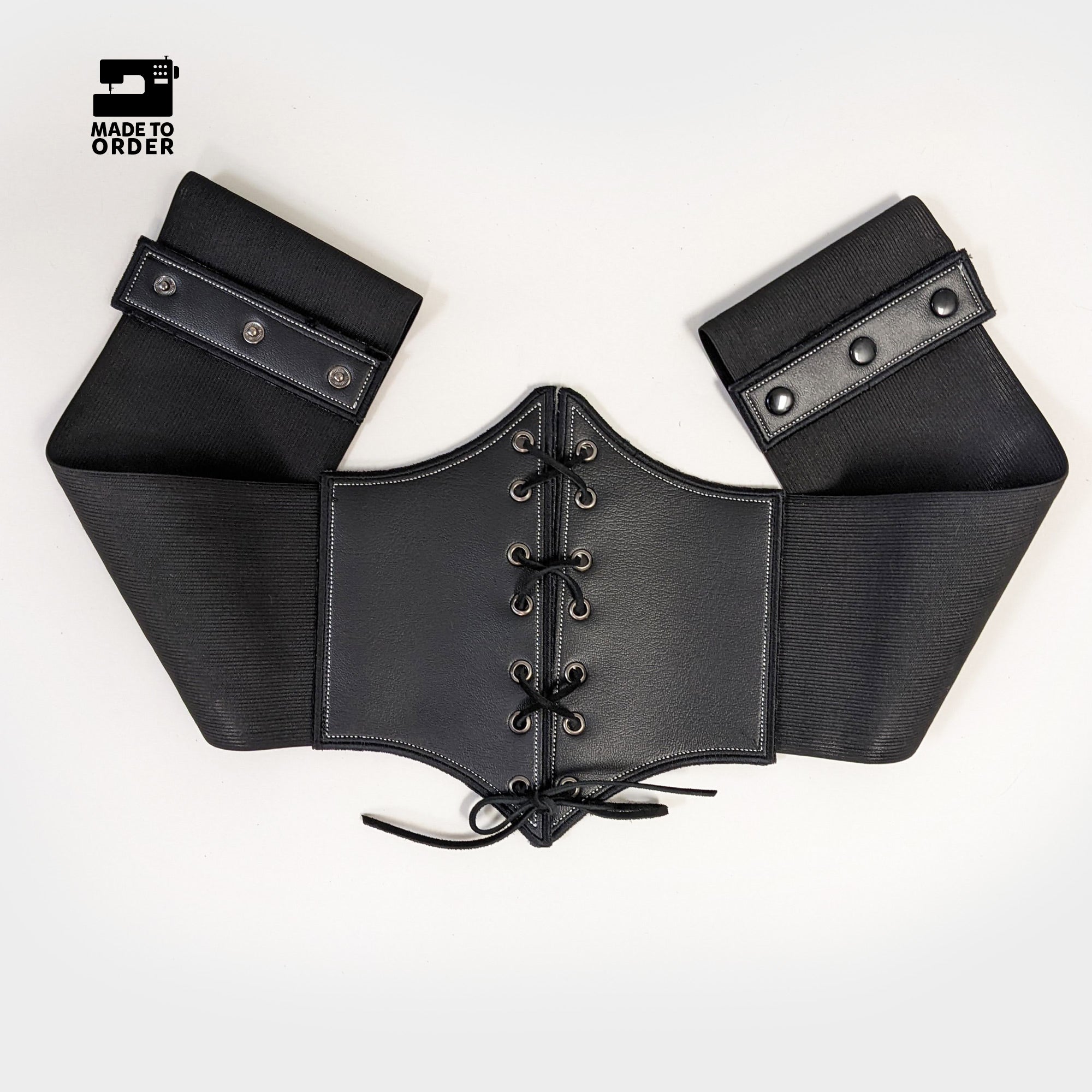  Black Leather Corset Belt Wide Waist Cincher for Women Custom  Made to Your Size : Handmade Products