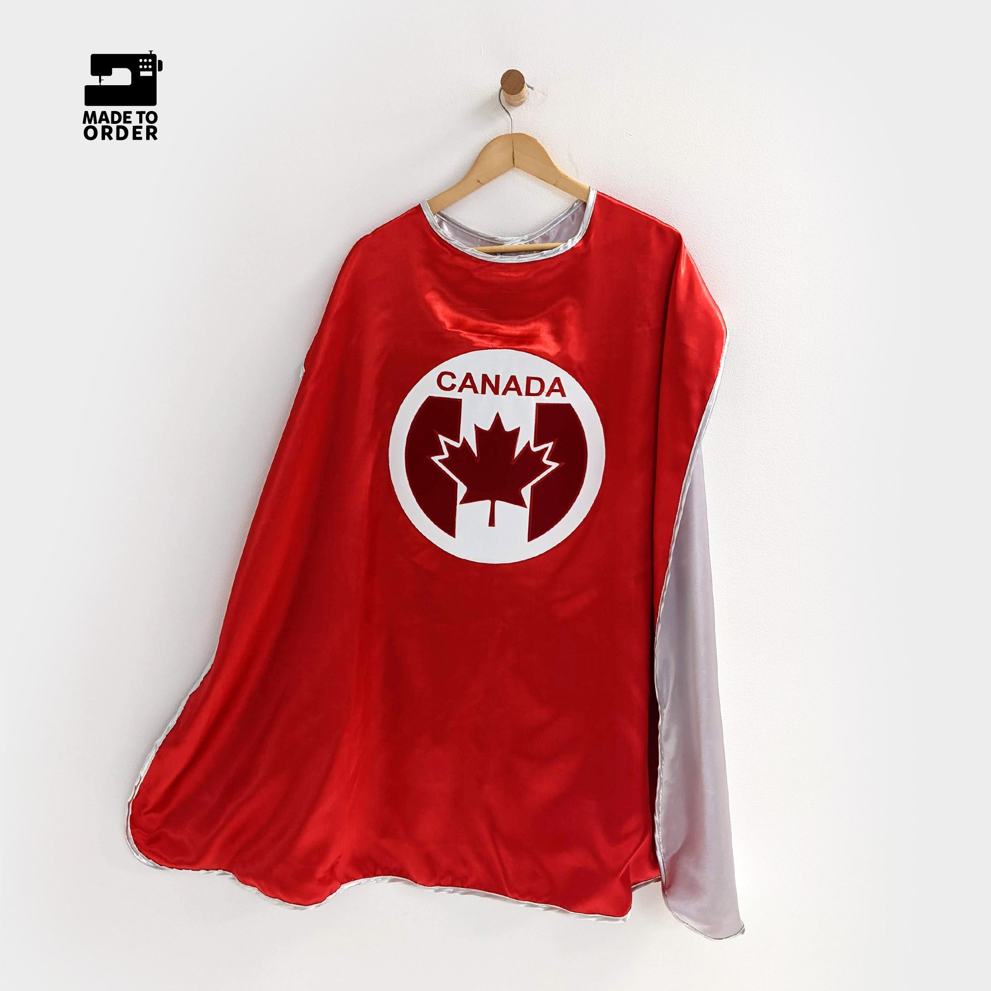 Everfan Superhero Cape Canada Patriotic Canadian Maple Leaf Flag Red