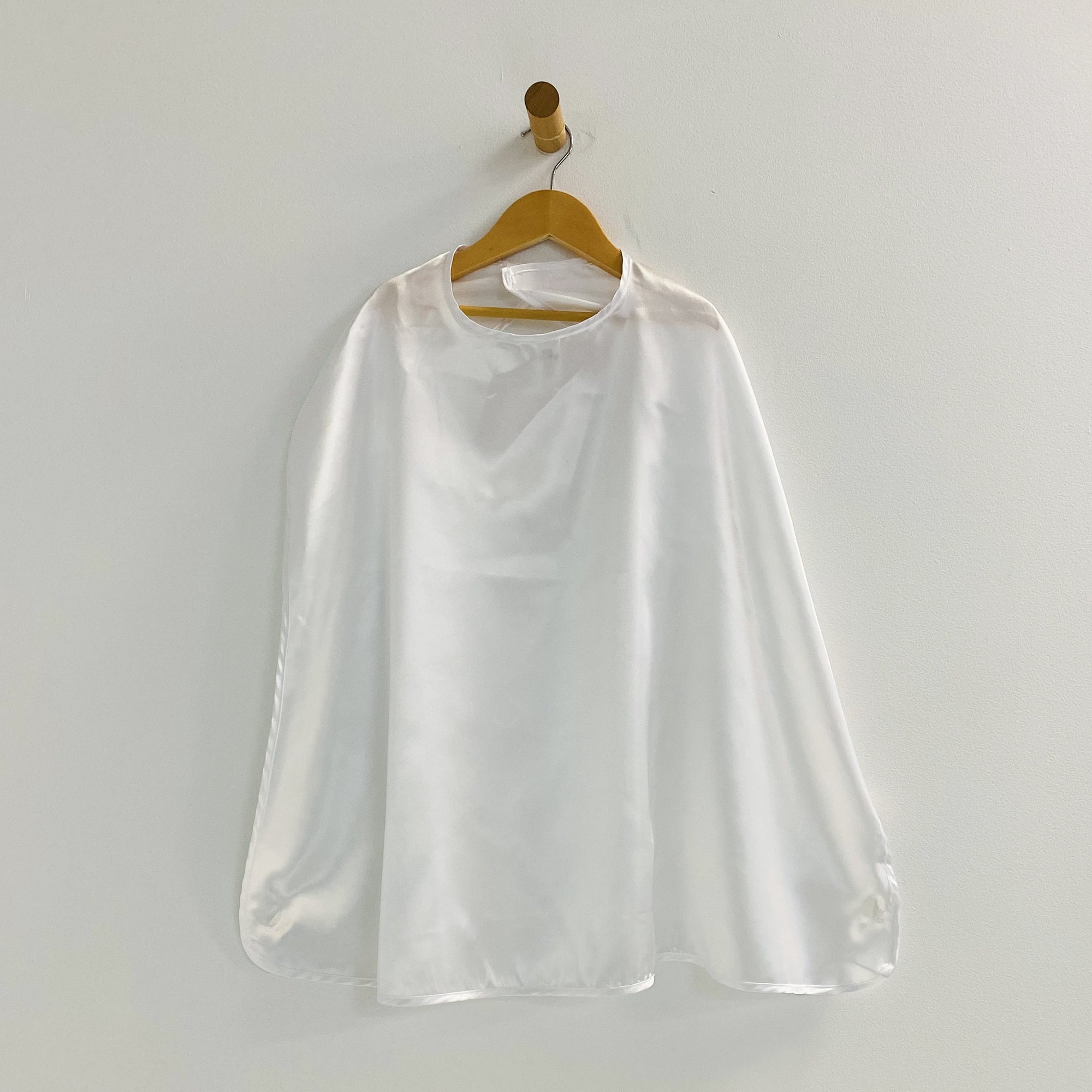 White Kid and Adult Superhero Cape, Satin Super Hero Costume