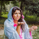 Fairy Godmother Hooded Cloak Sleeves Hood Light Blue Pink Magenta Character Halloween Costume
