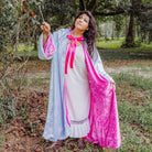 Fairy Godmother Hooded Cloak Sleeves Hood Light Blue Pink Magenta Character Halloween Costume
