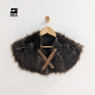 Fur Mantle Brown Leather Straps Medieval Knight King Cosplay Game of Thrones LARP Viking