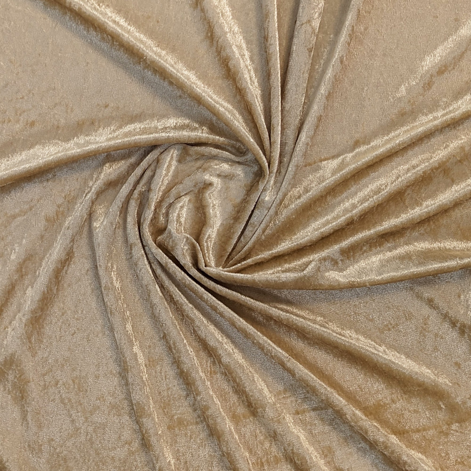 Gold Polyester Crushed Velour Fabric by the Yard