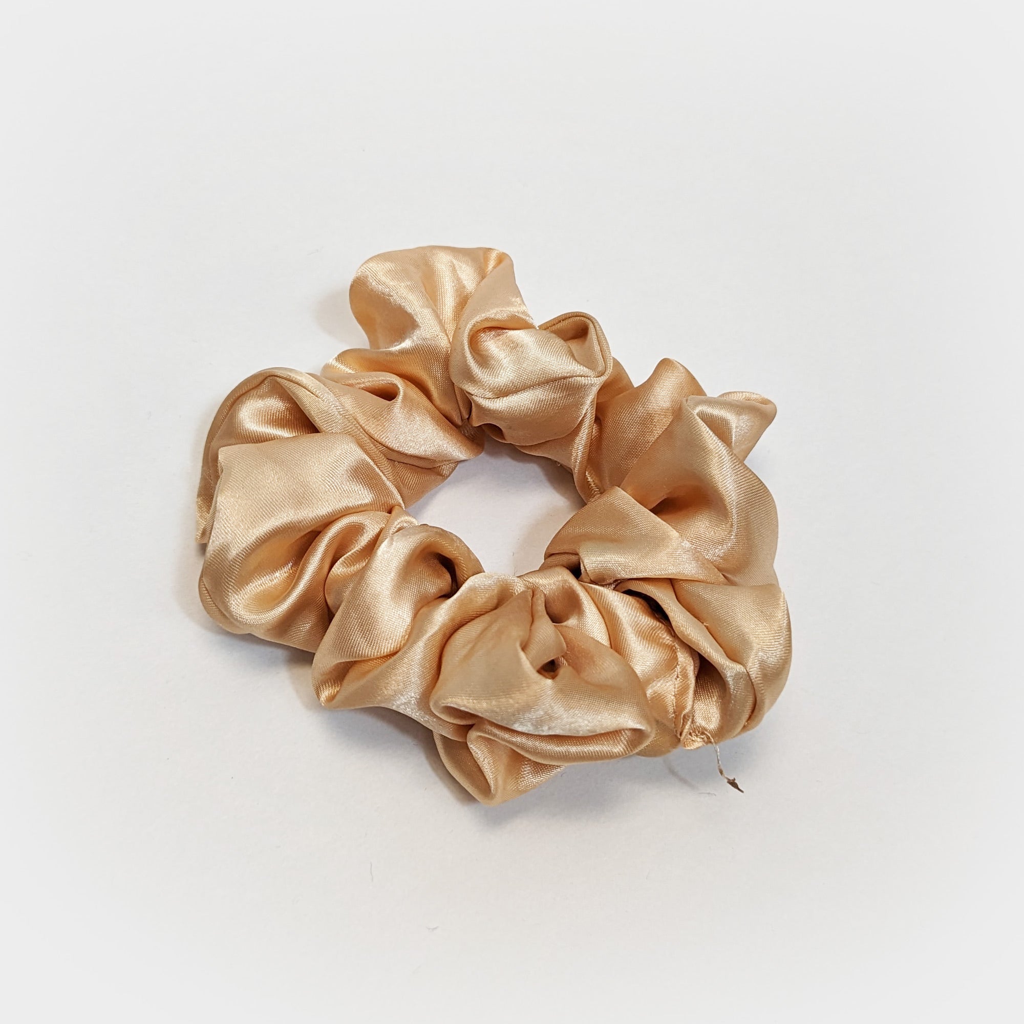 Gold Satin Scrunchy Hair Tie