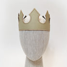 Gold Tan Medieval King Prince Leather Crown Jewels Viking Renaissance Royal Vinyl Leather