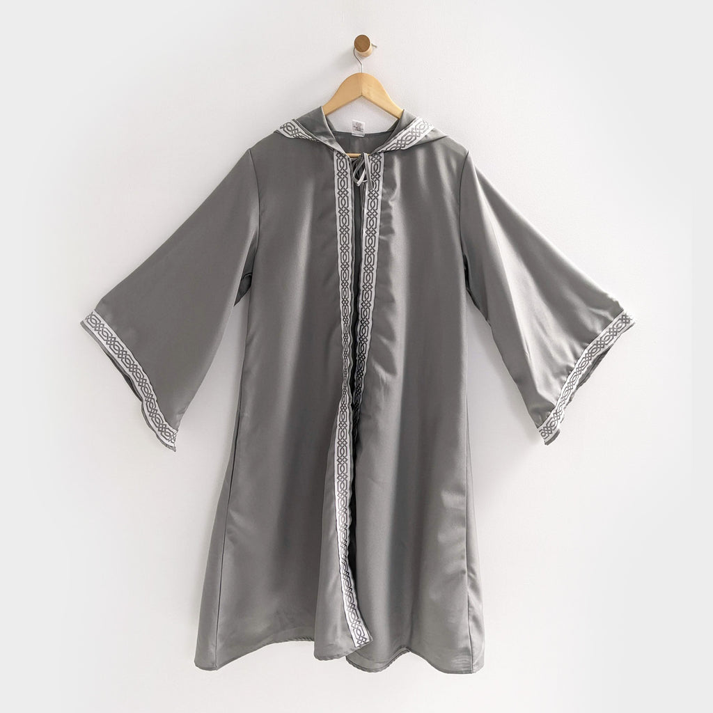 celtic robe hooded jacquard trim sleeves Wizard Warlock Medieval Fantasy Renaissance costume cosplay LARP
