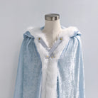 Medieval Cloak Faux Fur Trim Knight Gladiator Leather Straps Game of Thrones Cosplay LARP
