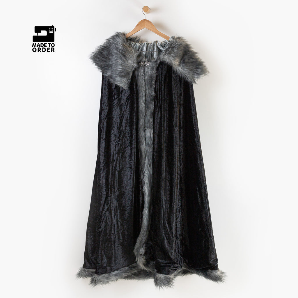 Jon Snow Game of Thrones Cloak Faux Fur Viking King of North Nightwatch