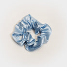 Light Blue Satin Scrunchy Hair Tie