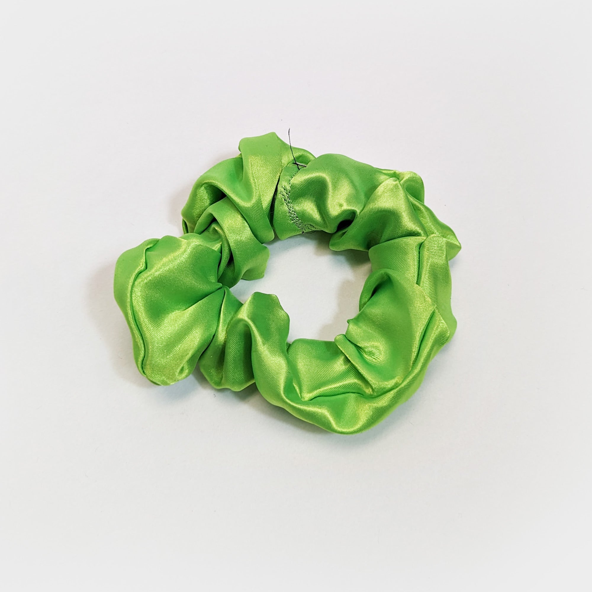 Lime Green Satin Scrunchy Hair Tie