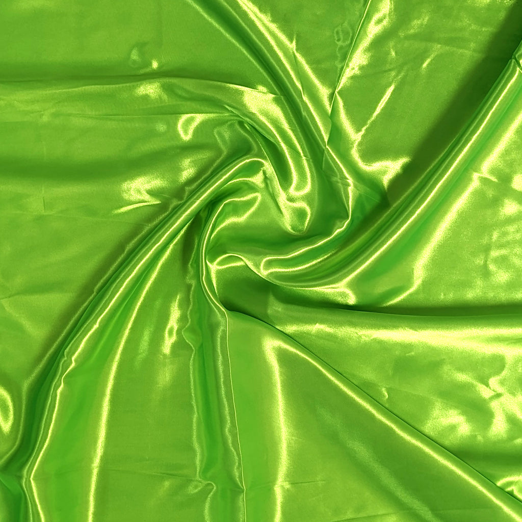 Lime Green Polyester Bridal Satin for DIY Craft