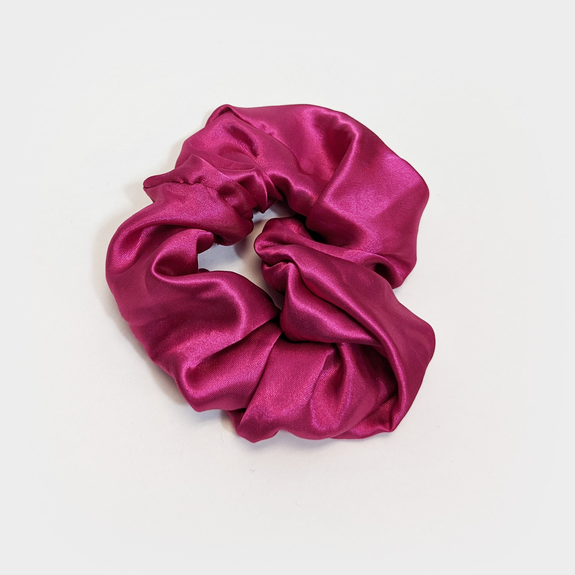 Magenta Pink Satin Scrunchy Hair Tie