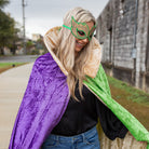 mardi gras cloak purple green gold fleur de lis new orleans parade fat tuesday