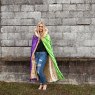 mardi gras cloak purple green gold fleur de lis new orleans parade fat tuesday