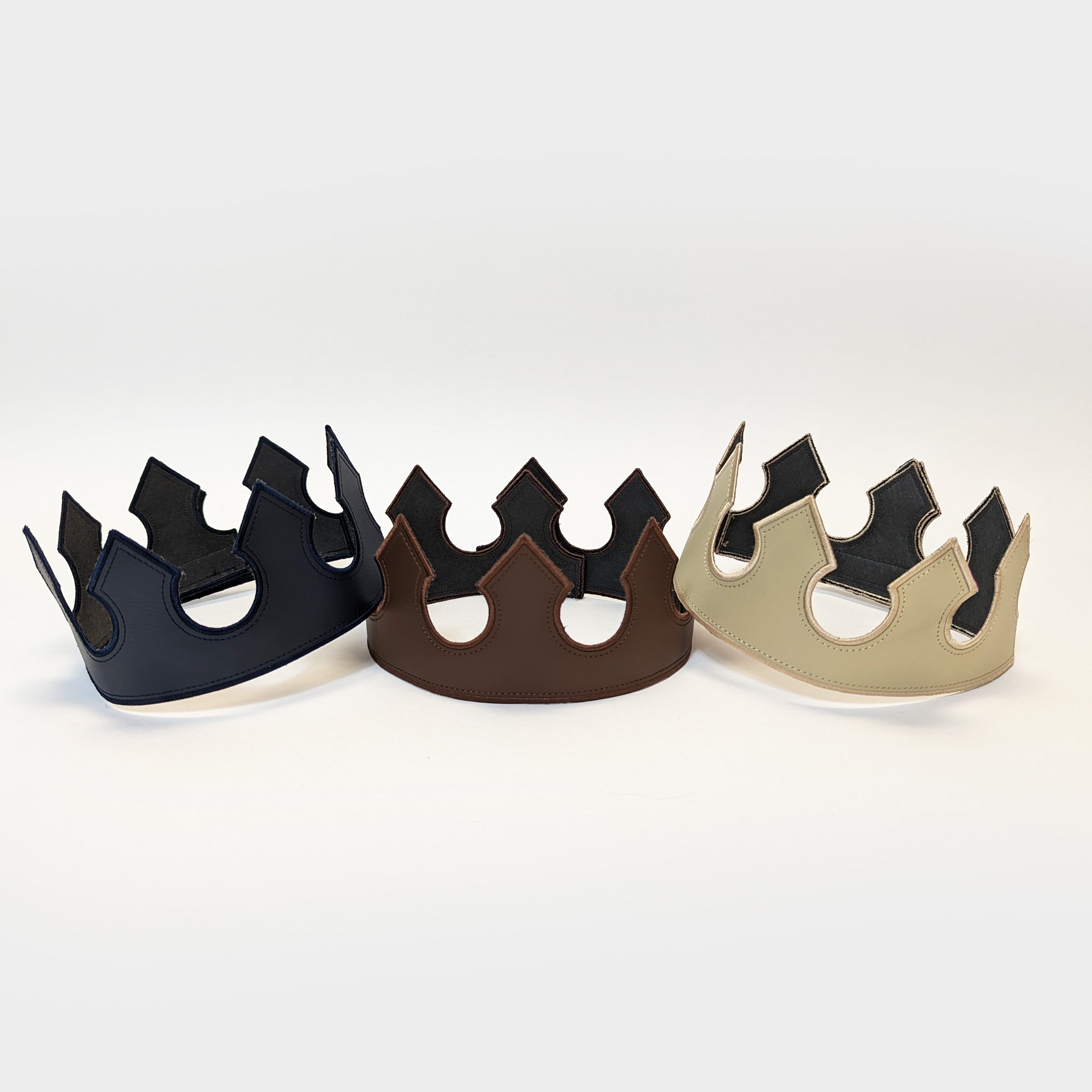 Black Medieval King Prince Leather Crown Jewels Viking Renaissance Royal Vinyl Leather