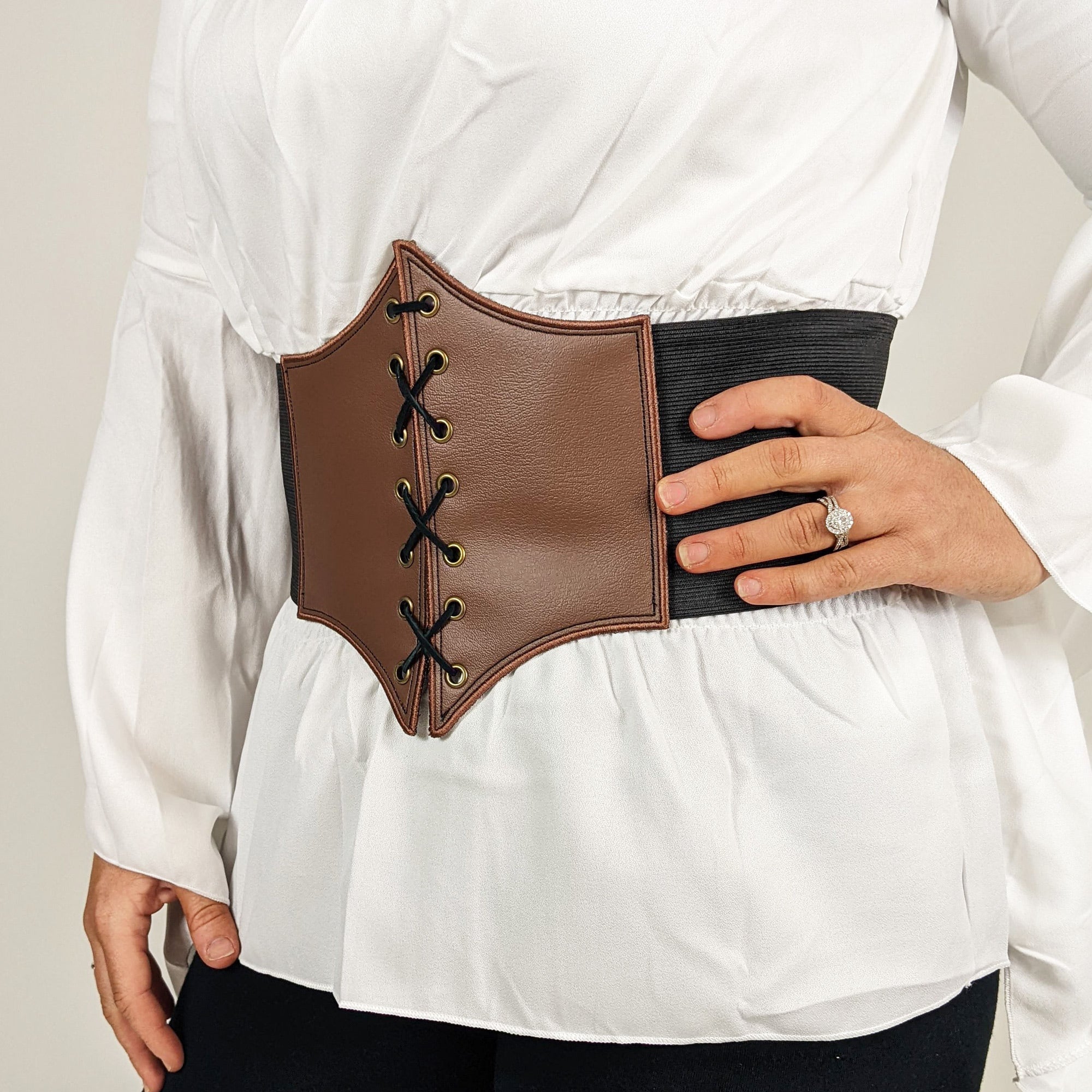 Medieval Leather Corset Belt, Renaissance Underbust Gothic Corset, Mini  High Waisted Corset Skirt