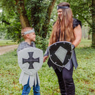 Medieval Renaissance  Shield Knight Gladiator Viking Old World Cross Lion Crest Diamond Crown Fleur de Lis
