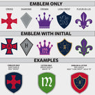 Medieval Shield Knight Gladiator Old World Cross Lion Crest Diamond Crown Fleur de Lis Personalized