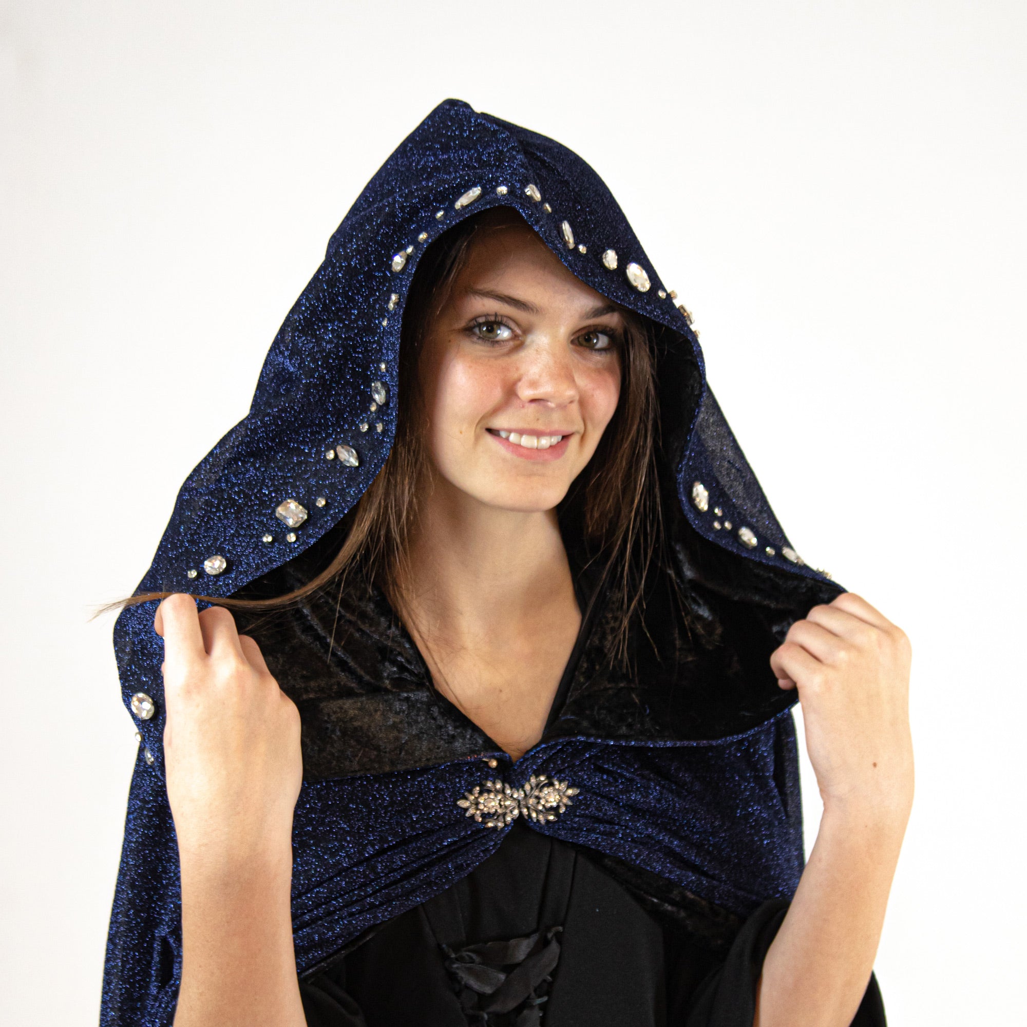 Navy Bejeweled Bedazzled Taylor Swift Cloak Cape