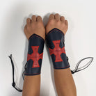 Custom Medieval Bracers Cross Red Cuffs Wrist Arm Powerbands