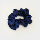 Navy Blue Satin Scrunchy Hair Tie